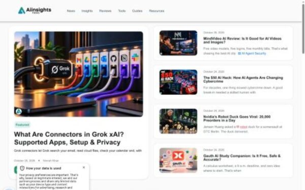 Homepage of aiinsightsnews.net