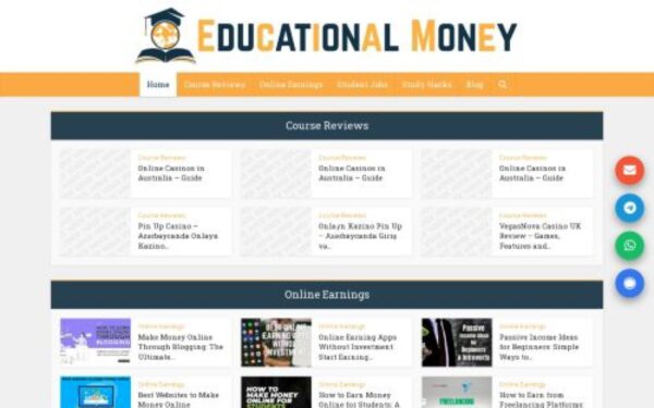 Homepage of educationalmoney.com