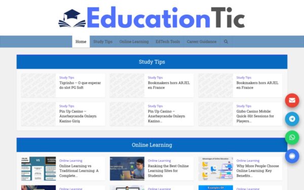 Homepage of educationtic.com