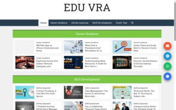 Homepage of eduvra.com