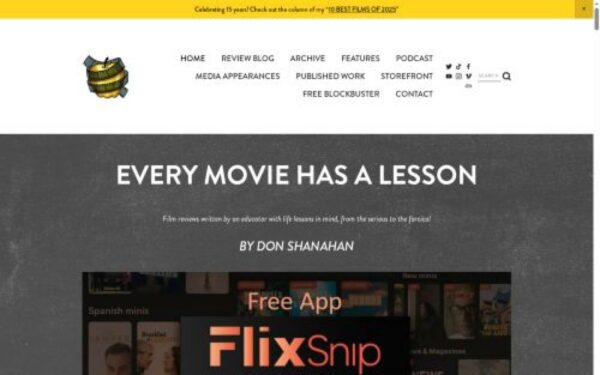Homepage of everymoviehasalesson.com