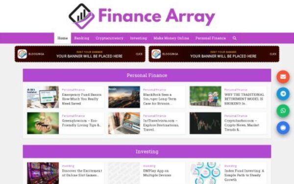 Homepage of financearray.com