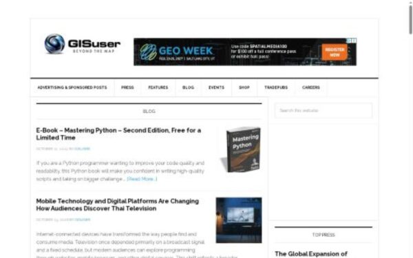 Homepage of gisuser.com