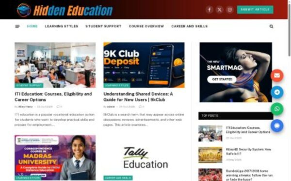 Homepage of hiddeneducation.com