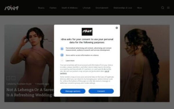 Homepage of idiva.com