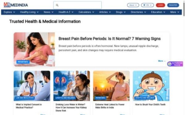 Homepage of medindia.net