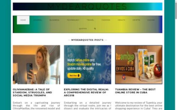 Homepage of mydearquotes.com