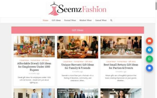 Homepage of seemzfashion.com