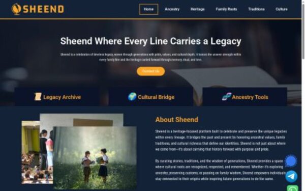 Homepage of sheend.com