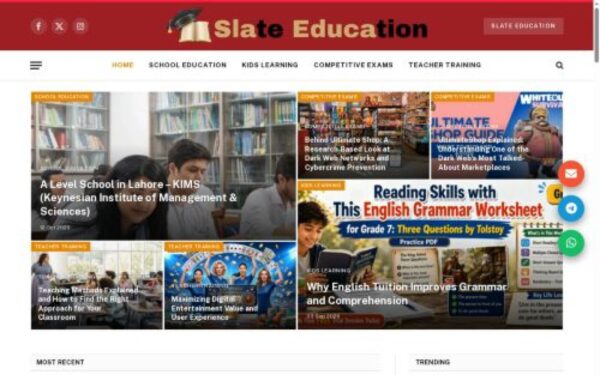 Homepage of slateeducation.com