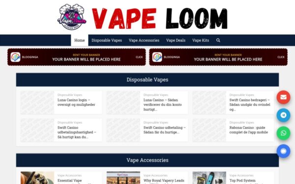 Homepage of vapeloom.com
