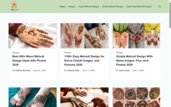 Homepage of vipmehndidesigns.com