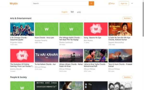 Homepage of wrytin.com