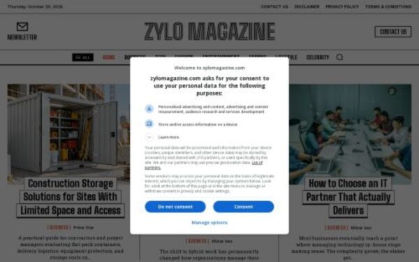 Homepage of zylomagazine.com
